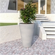 LeisureMod Pebble Tapered Round Fiberstone and MGO Clay Planter Gray 31