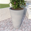 LeisureMod Pebble Tapered Round Fiberstone and MGO Clay Planter Gray 31
