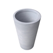 LeisureMod Pebble Tapered Round Fiberstone and MGO Clay Planter Gray 31