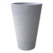 LeisureMod Pebble Tapered Round Fiberstone and MGO Clay Planter Gray 31