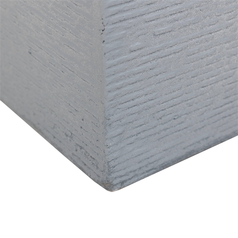 leisuremod flora fiberstone and mgo clay rectangular planter in gray 24&quot height