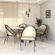LeisureMod Urbane Faux Leather Dining Chair with Metal Legs Olive Green