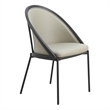 LeisureMod Urbane Faux Leather Dining Chair with Metal Legs Olive Green