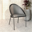 LeisureMod Urbane Faux Leather Dining Chair with Metal Legs Charcoal