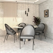 LeisureMod Urbane Faux Leather Dining Chair with Metal Legs Charcoal