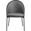 LeisureMod Urbane Faux Leather Dining Chair with Metal Legs Charcoal