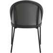 LeisureMod Urbane Faux Leather Dining Chair with Metal Legs Charcoal