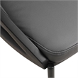 LeisureMod Urbane Faux Leather Dining Chair with Metal Legs Charcoal