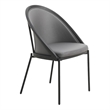LeisureMod Urbane Faux Leather Dining Chair with Metal Legs Charcoal
