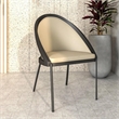 LeisureMod Urbane Faux Leather Dining Chair with Metal Legs Light Gray