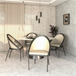 LeisureMod Urbane Faux Leather Dining Chair with Metal Legs Light Gray