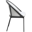 LeisureMod Urbane Faux Leather Dining Chair with Metal Legs Light Gray