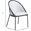 LeisureMod Urbane Faux Leather Dining Chair with Metal Legs Light Gray