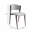 LeisureMod Aspen Dining Chair with Leather Seat and Iron Legs Black