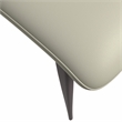 LeisureMod Aspen Dining Chair with Leather Seat and Iron Legs Light Gray
