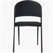 LeisureMod Aspen Dining Chair with Leather Seat and Iron Legs White