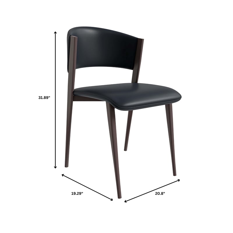 LeisureMod Aspen Dining Chair with Leather Seat and Iron Legs White