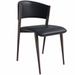 LeisureMod Aspen Dining Chair with Leather Seat and Iron Legs White