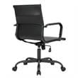 LeisureMod Harris Leather Office Swivel Chair with Iron Frame in Black