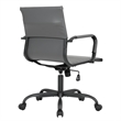 LeisureMod Harris Leather Office Swivel Chair with Iron Frame in Gray