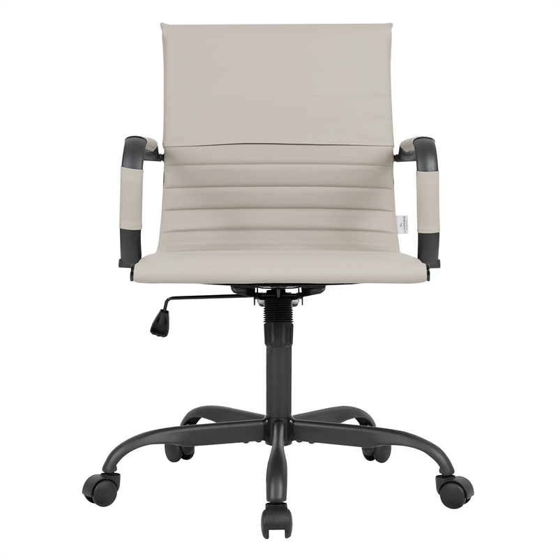 LeisureMod Harris Leather Office Swivel Chair with Iron Frame in Teal