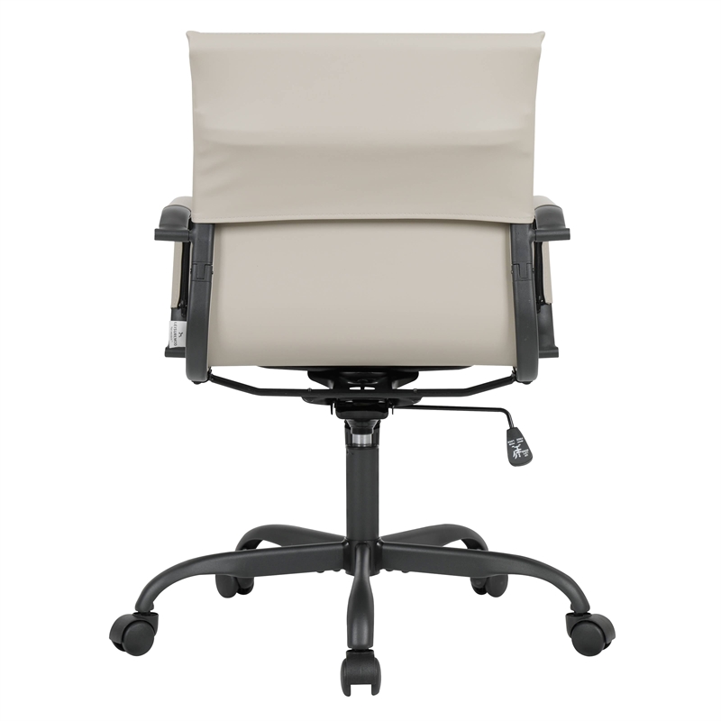 LeisureMod Harris Leather Office Swivel Chair with Iron Frame in Teal