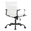 LeisureMod Harris Leather Office Swivel Chair with Iron Frame in White