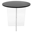 LeisureMod Valore Coffee Table with Round Tabletop and Cross Legs in Black 20