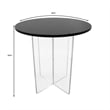 LeisureMod Valore Coffee Table with Round Tabletop and Cross Legs in Black 20