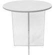 LeisureMod Valore Coffee Table with Round Tabletop and Cross Legs in White 20