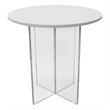LeisureMod Valore Coffee Table with Round Tabletop and Cross Legs in White 20