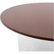 LeisureMod Valore Coffee Table with Round Tabletop and Cross Legs in Walnut 20