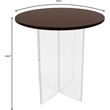 LeisureMod Valore Coffee Table with Round Tabletop and Cross Legs in Walnut 20