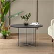 LeisureMod Valore Coffee Table with Round Tabletop and Cross Legs in Black 28