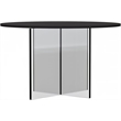LeisureMod Valore Coffee Table with Round Tabletop and Cross Legs in Black 28
