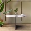 LeisureMod Valore Coffee Table with Round Tabletop and Cross Legs in White 28