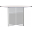 LeisureMod Valore Coffee Table with Round Tabletop and Cross Legs in White 28
