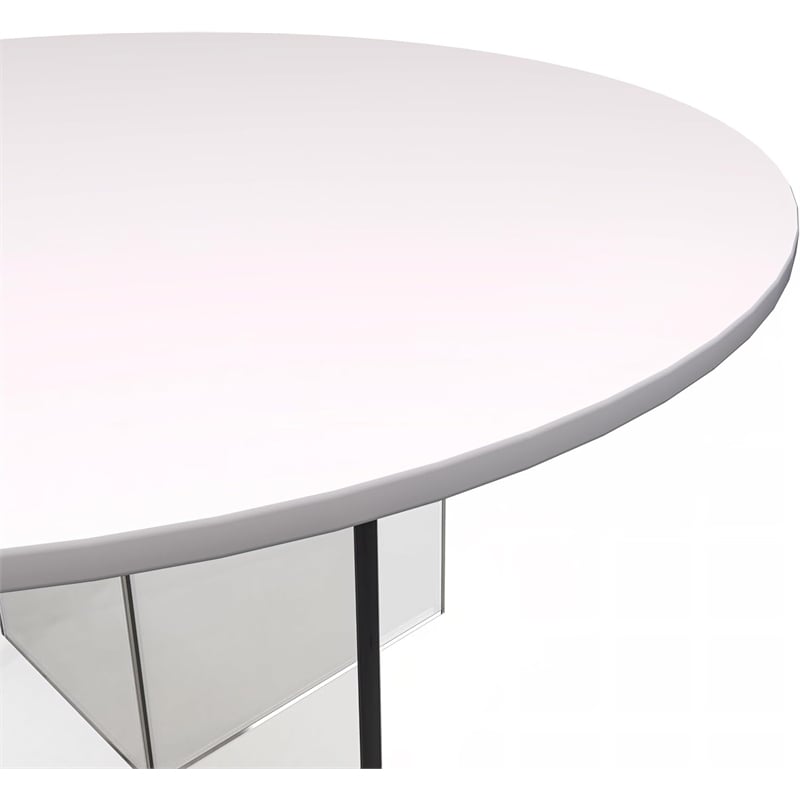 LeisureMod Valore Coffee Table with Round Tabletop and Cross Legs in White 28