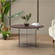 LeisureMod Valore Coffee Table with Round Tabletop and Cross Legs in Walnut 28