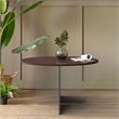 LeisureMod Valore Coffee Table with Round Tabletop and Cross Legs in Walnut 28