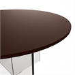 LeisureMod Valore Coffee Table with Round Tabletop and Cross Legs in Walnut 28