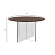LeisureMod Valore Coffee Table with Round Tabletop and Cross Legs in Walnut 28