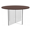 LeisureMod Valore Coffee Table with Round Tabletop and Cross Legs in Walnut 28