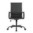 LeisureMod Harris High-Back Leather Office Chair in Black Iron in in Black