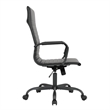 LeisureMod Harris High-Back Leather Office Chair in Black Iron in in Black