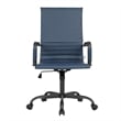 LeisureMod Harris High-Back Leather Office Chair in Black Iron in in Blue