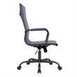 LeisureMod Harris High-Back Leather Office Chair in Black Iron in in Blue