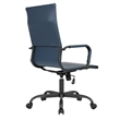 LeisureMod Harris High-Back Leather Office Chair in Black Iron in in Blue