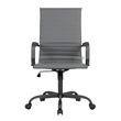LeisureMod Harris High-Back Leather Office Chair in Black Iron in in Gray