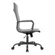 LeisureMod Harris High-Back Leather Office Chair in Black Iron in in Gray